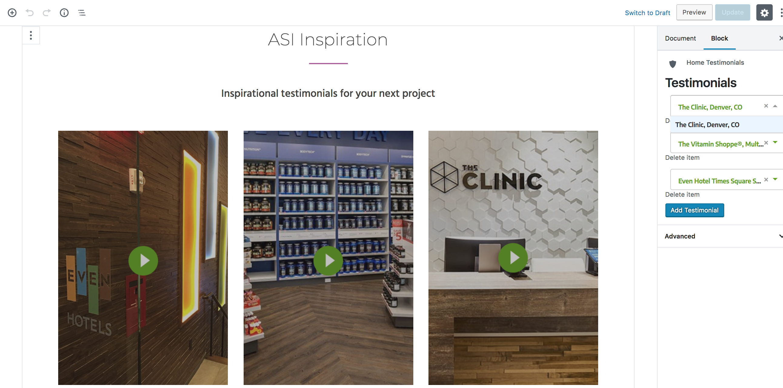 ASI Testimonial Component